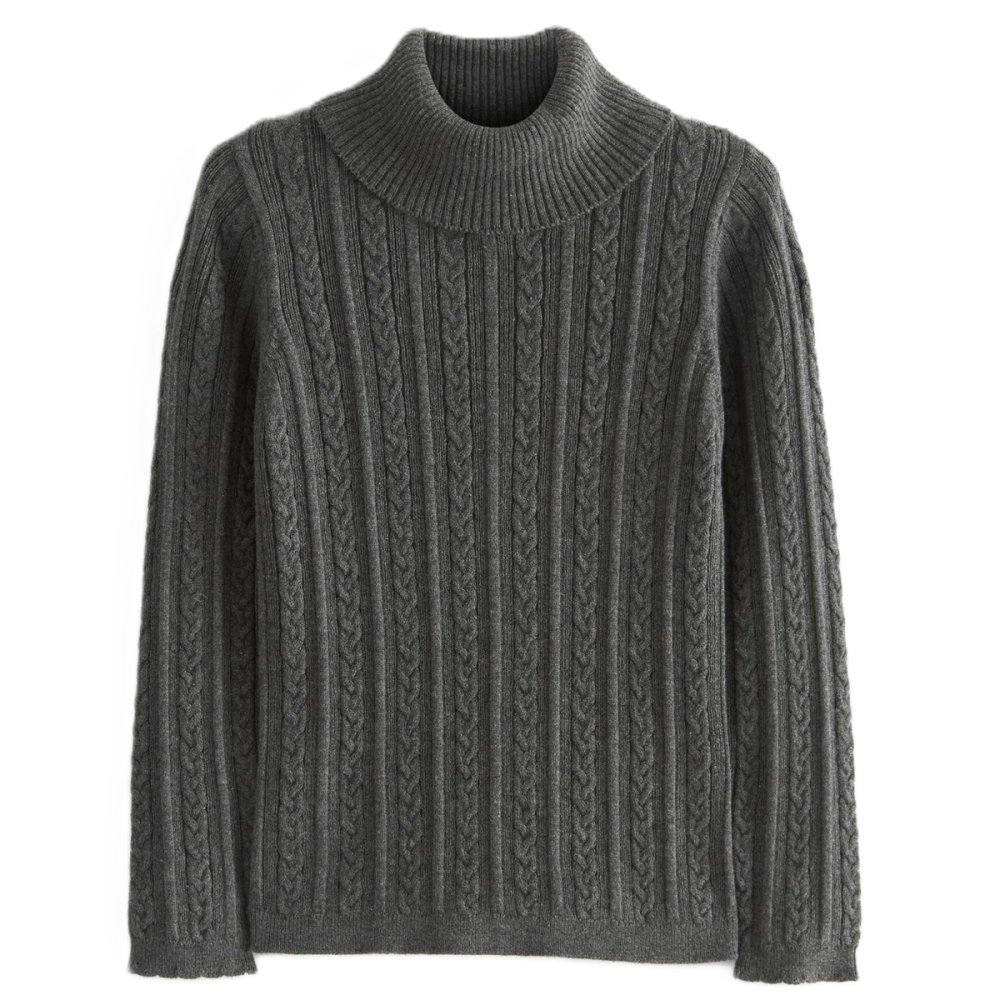 NTX017: Girls Cable Knit Roll Neck Jumper- Grey (12 Months -7 Years) NTX017: Girls Cable Knit Roll Neck Jumper- Grey (12 Months -7 Years)